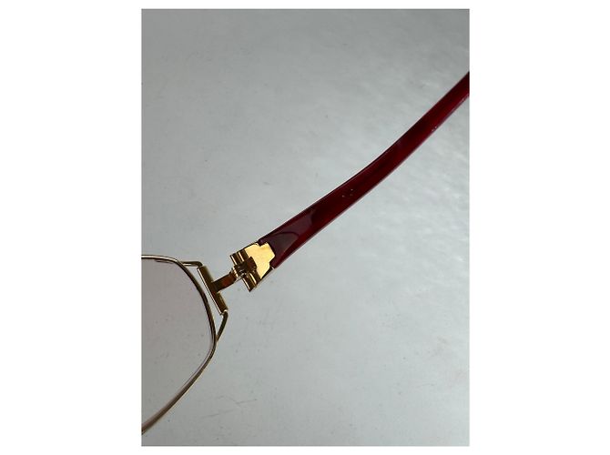 Occhiali da sole vintage Yves Saint Laurent rosso oro - vista 7
