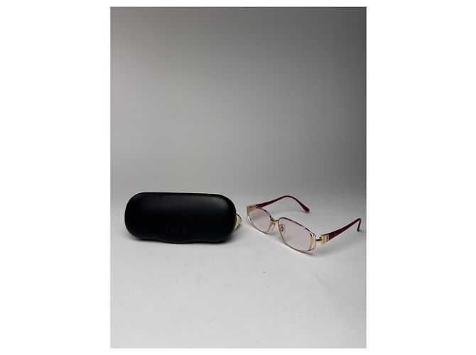 Occhiali da sole vintage Yves Saint Laurent rosso oro - vista 8