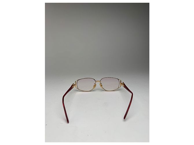 Occhiali da sole vintage Yves Saint Laurent rosso oro - vista 9