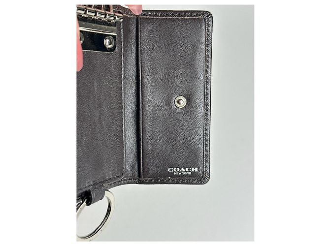 Vintage Coach Leather Monogram Key Holder black - view 3