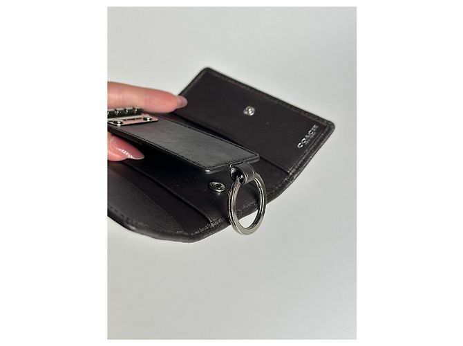 Vintage Coach Leather Monogram Key Holder black - view 4