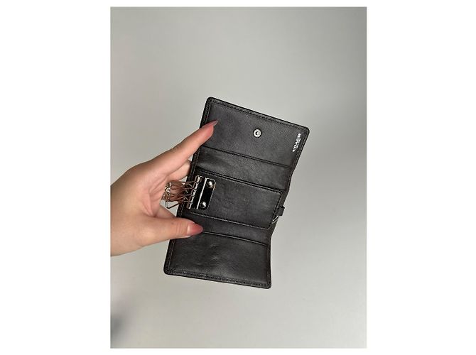 Vintage Coach Leather Monogram Key Holder black - view 5