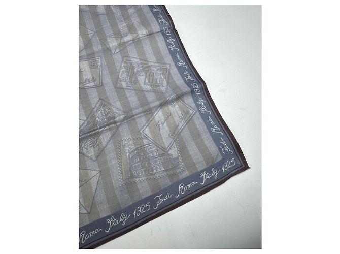 Sciarpa a righe vintage Fendi grigia Grigio - vista 2