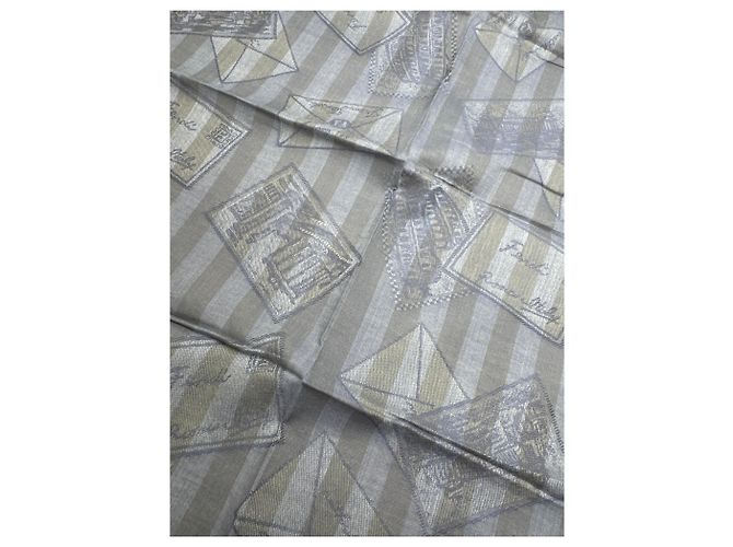 Sciarpa a righe vintage Fendi grigia Grigio - vista 3