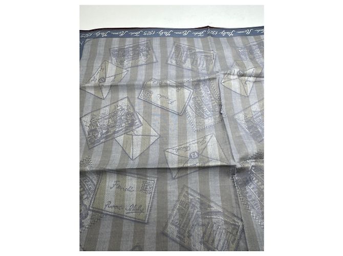 Sciarpa a righe vintage Fendi grigia Grigio - vista 5