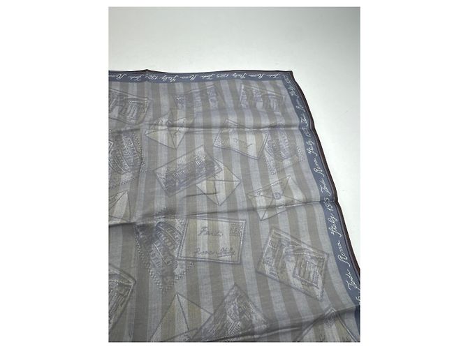 Sciarpa a righe vintage Fendi grigia Grigio - vista 6