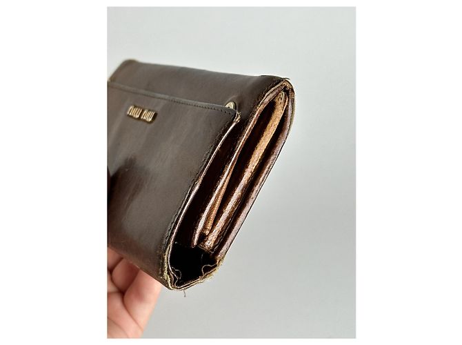 Vintage Miu Miu Leather wallet brown - view 7