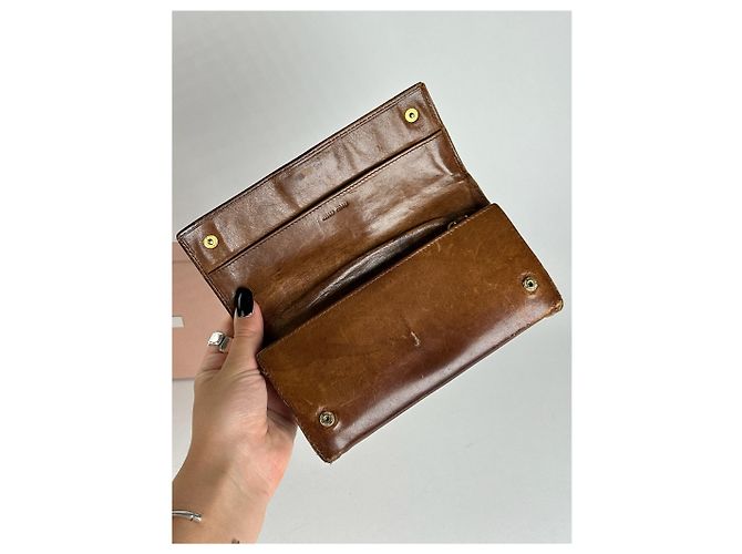 Vintage Miu Miu Leather wallet brown - view 8