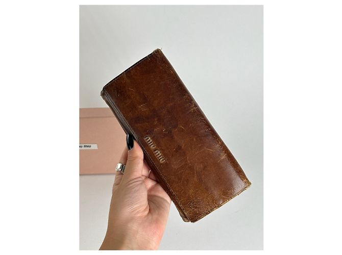 Vintage Miu Miu Leather wallet brown - view 9