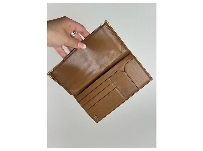 Céline Vintage Celine Paris Monogram Leather Card Holder Brown - view 11