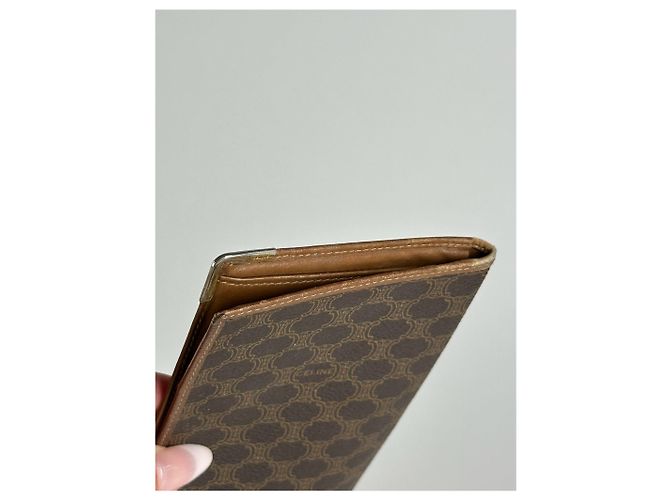 Céline Vintage Celine Paris Monogram Leather Card Holder Brown - view 12