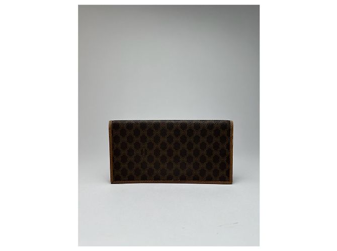 Céline Vintage Celine Paris Monogram Leather Card Holder Brown - view 2
