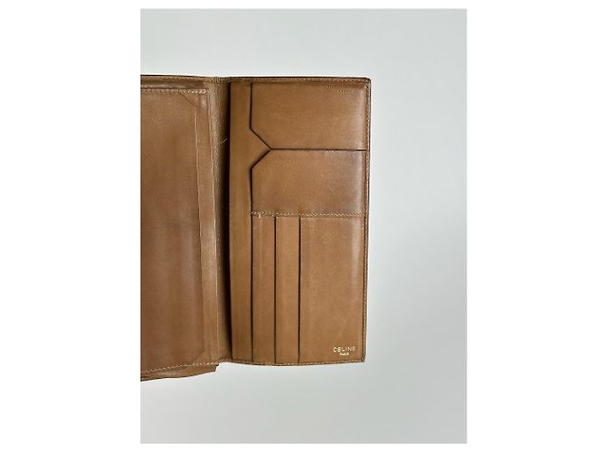 Céline Vintage Celine Paris Monogram Leather Card Holder Brown - view 9