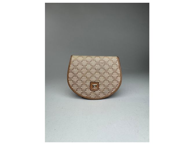 Céline Vintage Celine Triomphe Leather wallet beige brown - view 11