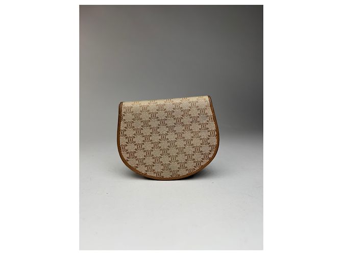 Céline Vintage Celine Triomphe Leather wallet beige brown - view 2