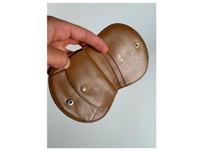 Céline Vintage Celine Triomphe Leather wallet beige brown - view 3