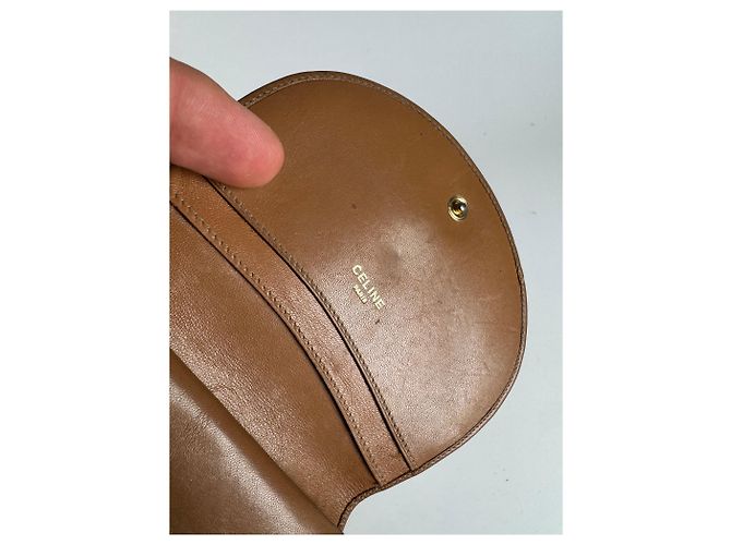 Céline Vintage Celine Triomphe Leather wallet beige brown - view 4