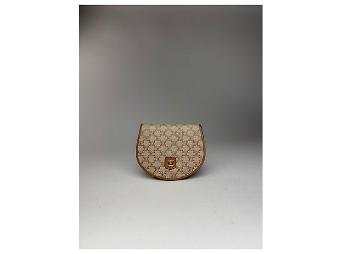 Céline Vintage Celine Triomphe Leather wallet beige brown - view 7