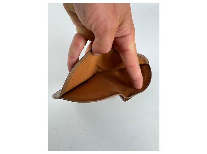Céline Vintage Celine Triomphe Leather wallet beige brown - view 8