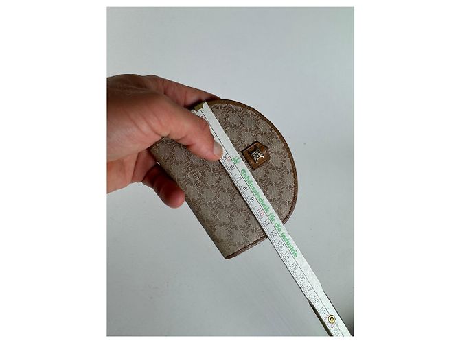 Céline Vintage Celine Triomphe Leather wallet beige brown - view 9