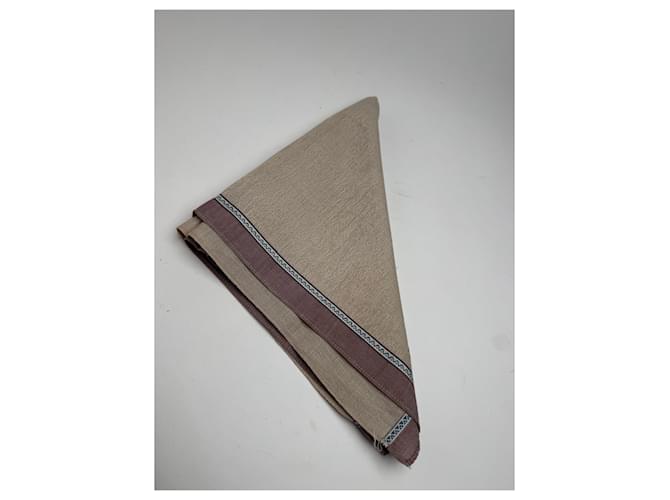 Céline Sciarpa vintage Celine beige marrone - vista 10