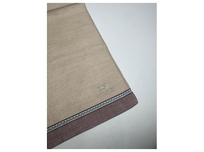 Céline Sciarpa vintage Celine beige marrone - vista 4