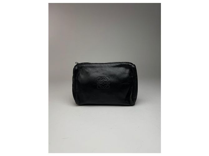 Clutch in pelle Loewe Madrid vintage nera Nero - vista 10