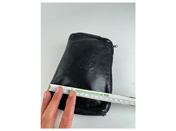 Clutch in pelle Loewe Madrid vintage nera Nero - vista 11