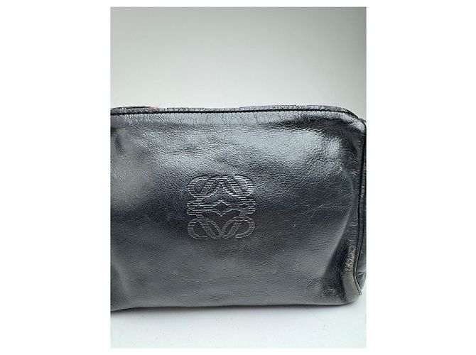 Clutch in pelle Loewe Madrid vintage nera Nero - vista 3
