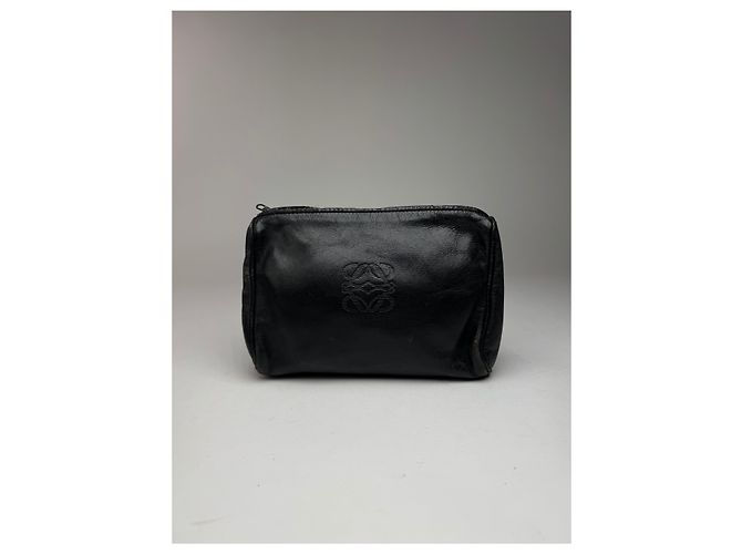 Clutch in pelle Loewe Madrid vintage nera Nero - vista 4