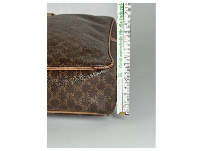 Triomphe Céline Valigia in pelle monogramma vintage Celine Paris marrone - vista 5
