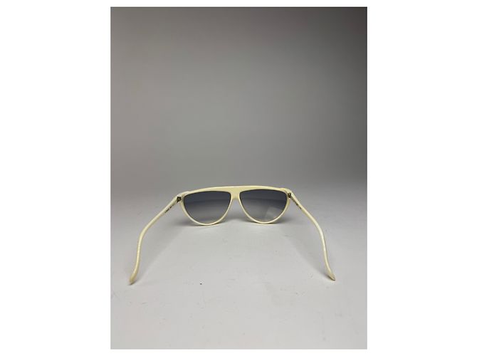 Occhiali da sole vintage Courreges bianchi e argentati Bianco - vista 10