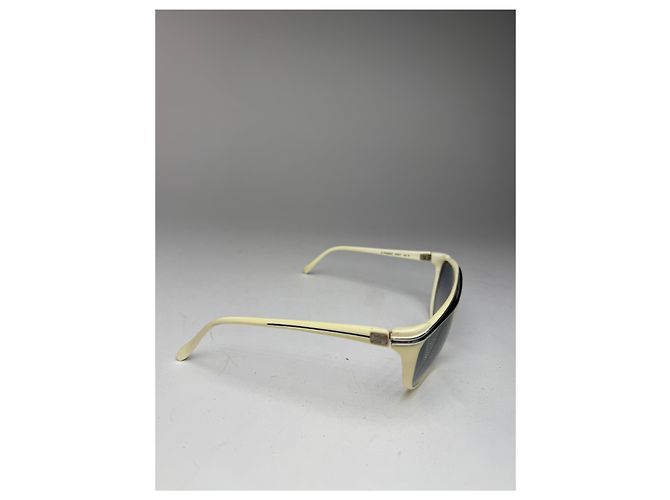Occhiali da sole vintage Courreges bianchi e argentati Bianco - vista 6