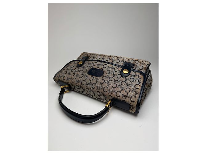 Céline Vintage Celine Paris Monogramm Tasche Schwarz - Ansicht 10