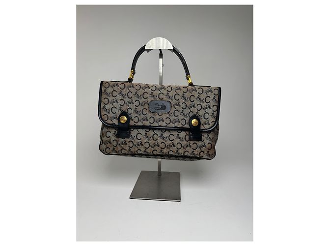 Céline Vintage Celine Paris Monogramm Tasche Schwarz - Ansicht 11