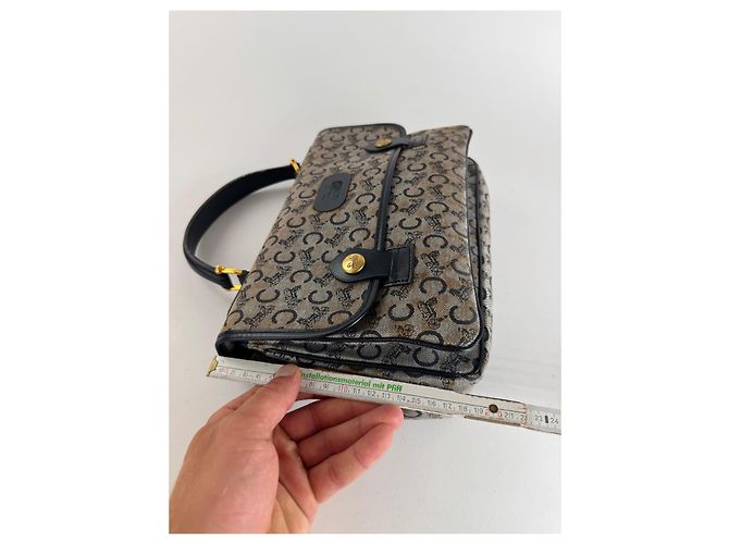Céline Vintage Celine Paris Monogramm Tasche Schwarz - Ansicht 14
