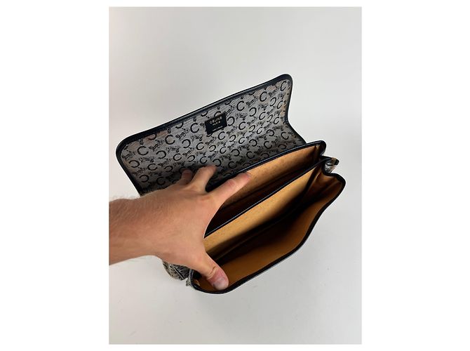 Céline Vintage Celine Paris Monogramm Tasche Schwarz - Ansicht 3