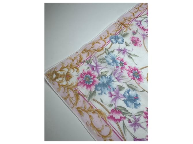 Céline Sciarpa vintage Celine floreale Rosa - vista 5