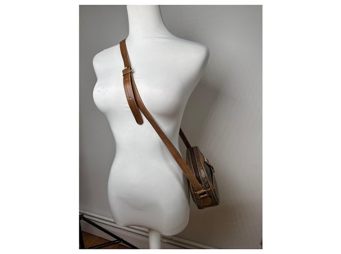 Céline Vintage Celine Paris Patentleder Macadam Monogram Triomphe Tasche Grau - Ansicht 14