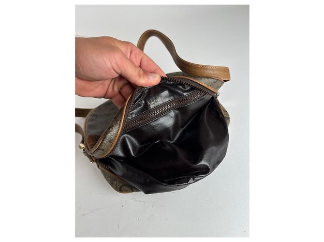 Céline Vintage Celine Paris Patentleder Macadam Monogram Triomphe Tasche Grau - Ansicht 3