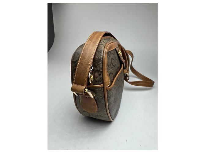 Céline Vintage Celine Paris Patentleder Macadam Monogram Triomphe Tasche Grau - Ansicht 6