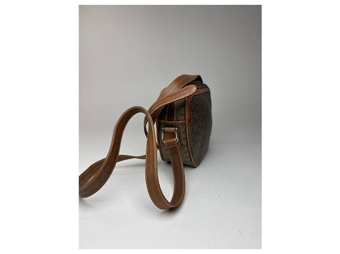 Céline Vintage Celine Paris Patentleder Macadam Monogram Triomphe Tasche Grau - Ansicht 7