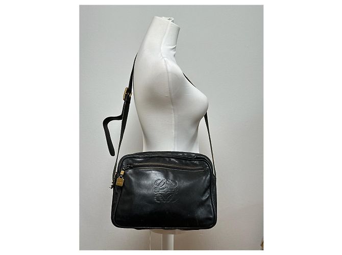 Vintage Loewe Madrid Ledertasche schwarz - Ansicht 5
