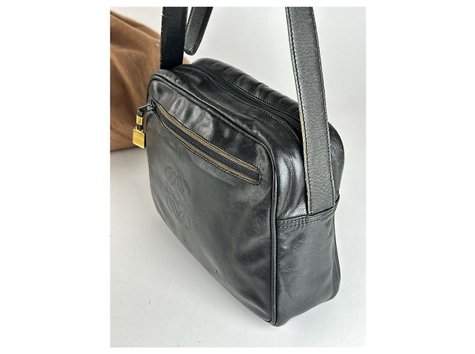 Vintage Loewe Madrid Ledertasche schwarz - Ansicht 8