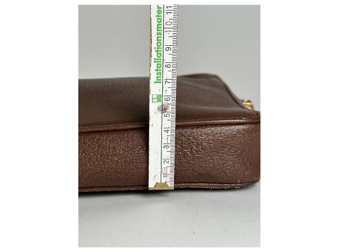 Clutch in pelle vintage Gucci marrone - vista 10