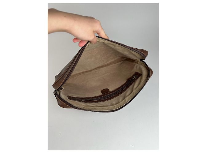 Clutch in pelle vintage Gucci marrone - vista 14