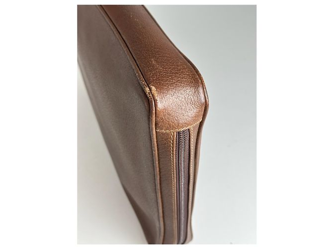 Clutch in pelle vintage Gucci marrone - vista 7