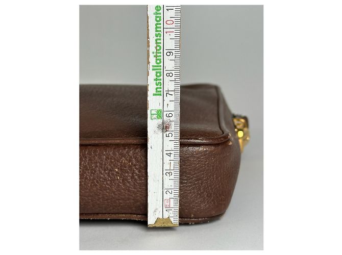 Clutch in pelle vintage Gucci marrone - vista 9