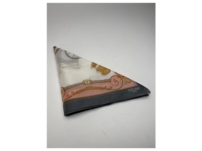 Céline Vintage Celine Scarf Pink Grey - view 8