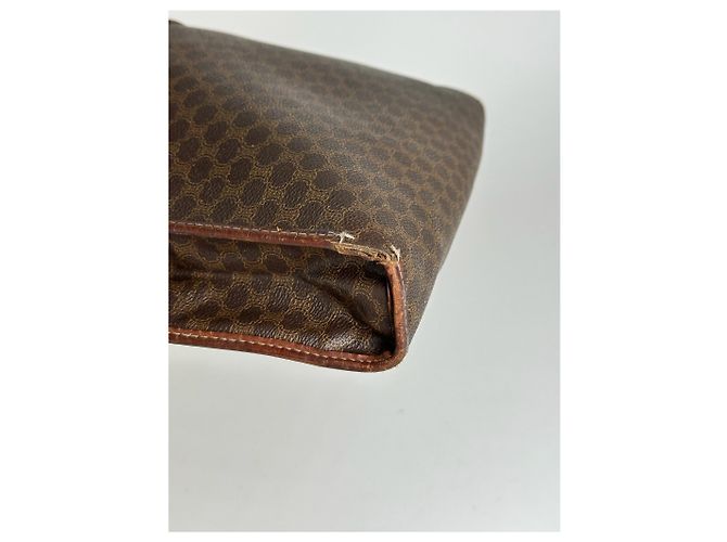 Triomphe Céline Clutch in pelle monogramma vintage Celine Paris marrone - vista 5